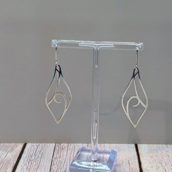 Retired James Avery Alfresco Sterling Silver Earrings  1.5" Drop Rare - Picture 1 of 9